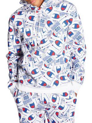 Champion Printed Super Cotton-blend Fleece Hoodie
