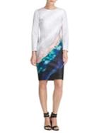 Donna Karan Watercolor-print Sheath Dress