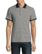 Black Brown Striped Short-sleeve Polo
