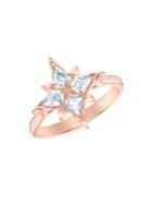 Symbolic Star Motif Swarovski Crystal & Rose Goldtone Ring