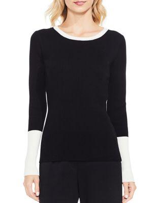 Vince Camuto Petite Ribbed Cotton Sweater