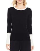 Vince Camuto Petite Ribbed Cotton Sweater