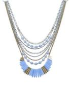Lucky Brand Milagro Indigo Ranch Faux Pearl & Crystal Drama Necklace