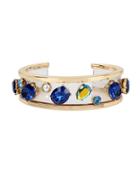 Betsey Johnson Anchors Away 5mm Round Pearl Multicolor Cuff Bracelet