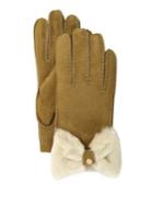 Ugg Bow Shorty Sheepskin & Leather Tech Gloves