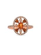 Marco Moore 14k Rose Gold, Diamond And Orange Sapphire Ring