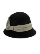 Giovannio Bow-trimmed Wool Cloche Hat