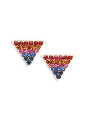 Design Lab Multicolor Rhinestone Triangle Stud Earrings
