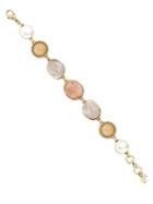 Lucky Brand Nouveau Americana Faux Pearl, Crystal And Citrine Link Bracelet