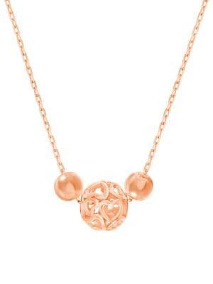 Lord & Taylor Open Ball Heart Pendant Necklace