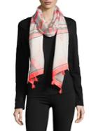 Collection 18 Striped Tassel Scarf
