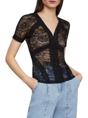 Bcbgmaxazria Floral Lace Bodycon Top
