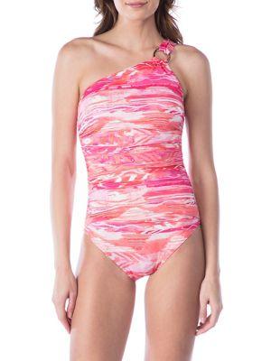 Lauren Ralph Lauren Calypso Ikat One-shoulder Swimsuit