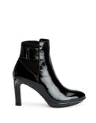 Aquatalia Rochelle Crinkled Patent Leather Zip Ankle Booties