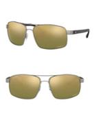 Ray-ban 62mm Square Polarized Aviator Sunglasses