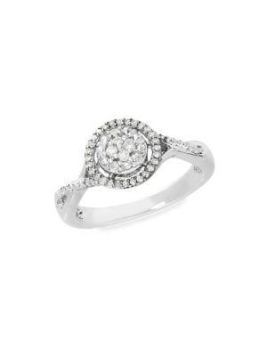 Lord & Taylor Sterling Silver & Diamond Ring
