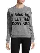 Bow And Drape I Let The Dogs Out Sequined Sweatshirt