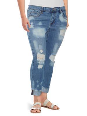 Jessica Simpson Plus Mika Bestfriend Distressed Jeans