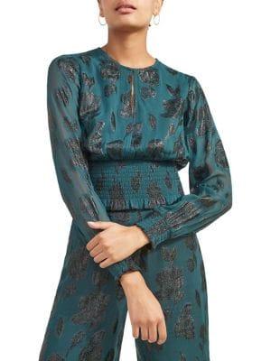 Miss Selfridge Floral Jacquard Top