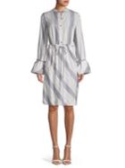 Donna Karan Striped Knee-length Shirtdress