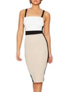 Quiz Contrast Sleeveless Midi-dress