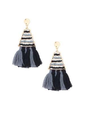 Design Lab Beaded Tassel Drop Earrings