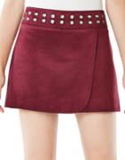 Bcbgmaxazria Dorthy Grommeted Faux-suede Mini Skirt