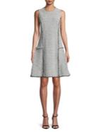 Ellen Tracy Petite Knit Fringe-trim A-line Dress