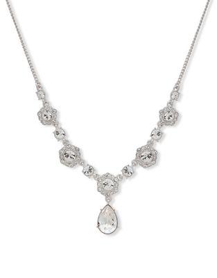 Givenchy Silvertone Teardrop Pendant Necklace