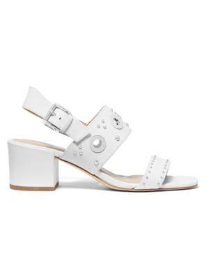 Michael Kors Caldwell Gryle Leather Heeled Sandals