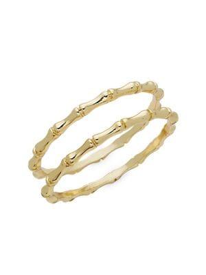 Design Lab 2-piece Goldtone Bamboo-link Bracelet Set