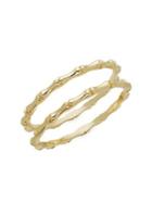 Design Lab 2-piece Goldtone Bamboo-link Bracelet Set