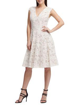 Donna Karan Lace Fit-and-flare Dress