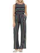 Vince Camuto Sleeveless Multi-color Striped Jumpsuit