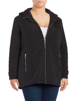 Calvin Klein Plus Removable Hood Quilted Coat