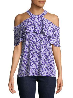 Michael Michael Kors Flounce Cold-shoulder Top