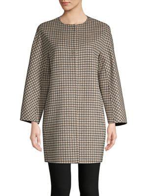 Max Mara Studio Plaid Wool & Cashmere Jacket