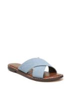Sam Edelman Gertrude Denim Cross Strap Slides