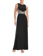 Betsy & Adam Embellished Backless Gown