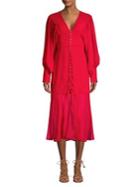 Cmeo Collective Button-front Apparent Long-sleeve Dress