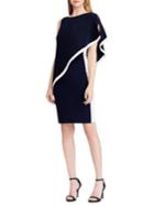 Lauren Ralph Lauren Asymmetrical Two-tone Jersey Dress