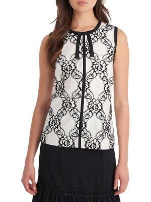 Karl Lagerfeld Paris Sleeveless Tie Front Blouse