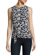 Ivanka Trump Printed Knotted-front Top