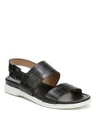 Naturalizer Emory Croco Embossed Leather Demi-wedge Sandals