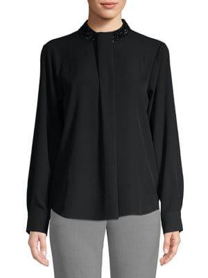 Calvin Klein Beaded Mockneck Top