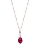 Nadri Gifting Briolette Ruby Rose & Crystal Pendant Necklace