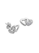 Design Lab Sterling Silver Heart Interlocked Earrings
