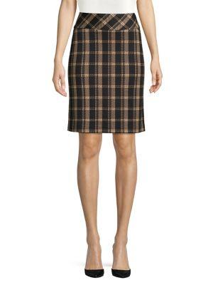 Imnyc Isaac Mizrahi Plaid Pencil Skirt