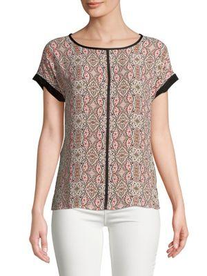 Ivanka Trump Ikat Mixed-media Top