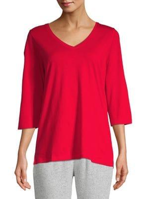 Hue V-neck Three-quarter Top
